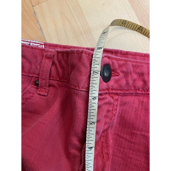 1st Kiss Red Distressed Denim Short Shorts Size 11 Juniors EUC - Picture 6 of 10
